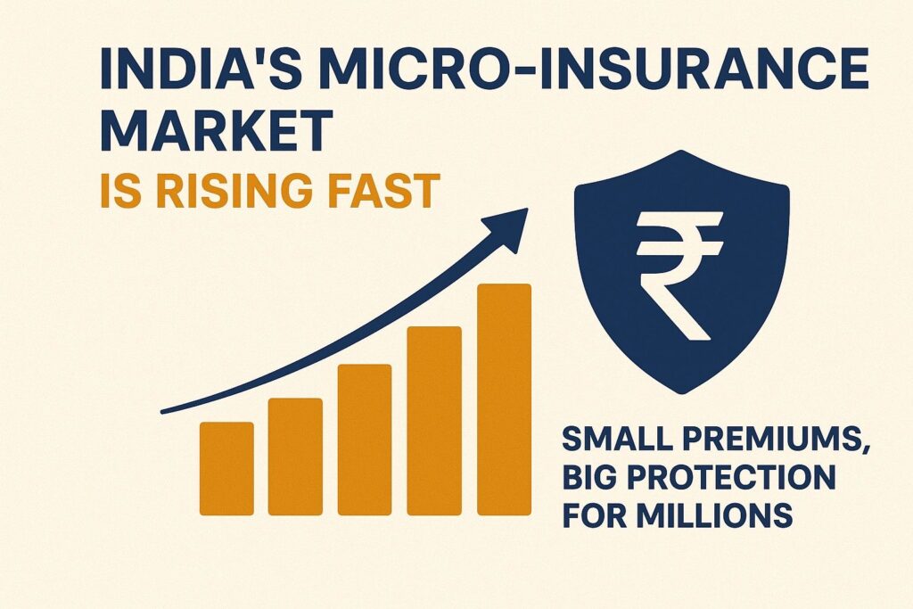 Micro-insurance growth graph showing rising trend in India’s bite-size insurance market