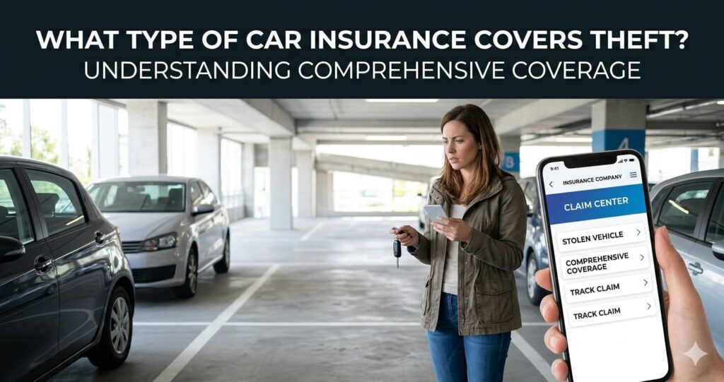 Types of car insurance coverage including comprehensive theft protection