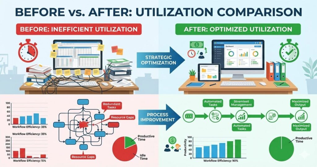 Credit limit increase example showing reduced credit utilization