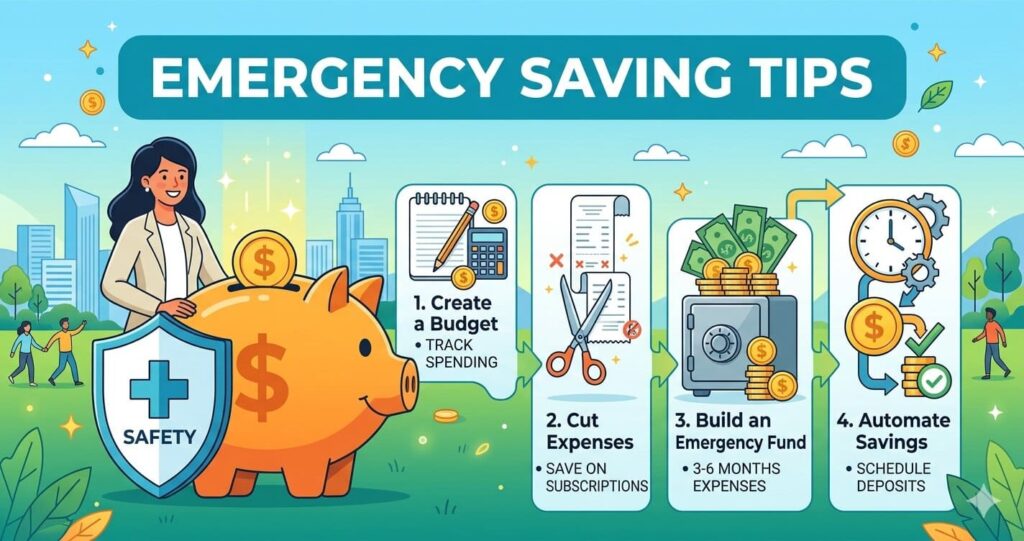 money saving tips for low income households to build emergency funds