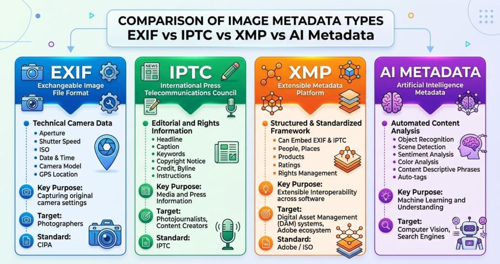 Types of image metadata explained